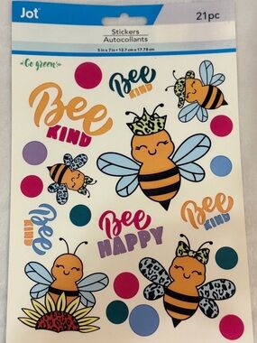 Jot “Bee Kind” & “Bee Happy” Stickers - 21 PCS